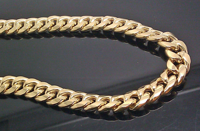 Pre-owned Globalwatches10 14k Gold Cuban Link Mens Chain Necklace 22 Inch 10mm Box Lock