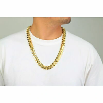 Pre-owned Nuragold 10k Yellow Gold Royal Monaco Miami Cuban Link 17mm Chain Mens Curb Necklace 22"