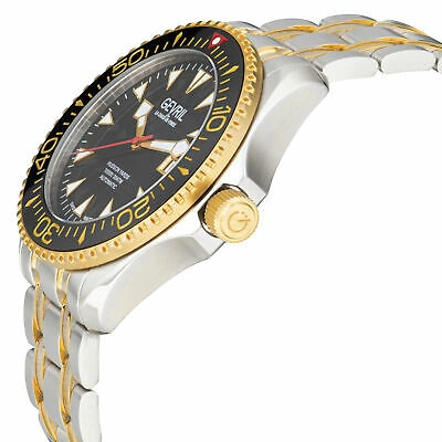 Pre-owned Gevril Men 48802 Hudson Yards Swiss Automatic Diver Rotating Ceramic Bezel Watch