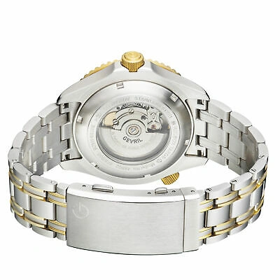 Pre-owned Gevril Men 48802 Hudson Yards Swiss Automatic Diver Rotating Ceramic Bezel Watch