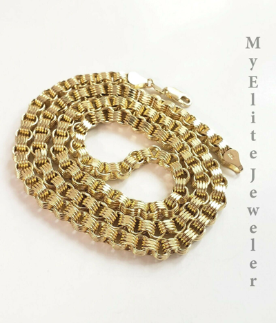 Pre-owned My Elite Jewelers Real 10k Gold Byzantine Chain Necklace 26"inch 5mm 10kt Yellow Gold Lobster Lock