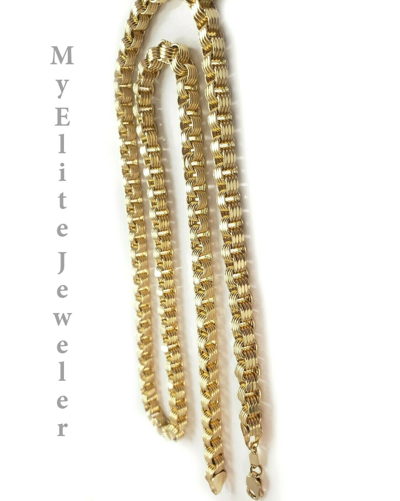 Pre-owned My Elite Jewelers Real 10k Gold Byzantine Chain Necklace 26"inch 5mm 10kt Yellow Gold Lobster Lock