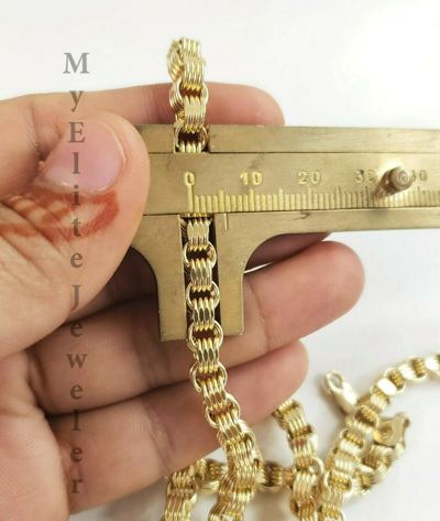 Pre-owned My Elite Jewelers Real 10k Gold Byzantine Chain Necklace 26"inch 5mm 10kt Yellow Gold Lobster Lock