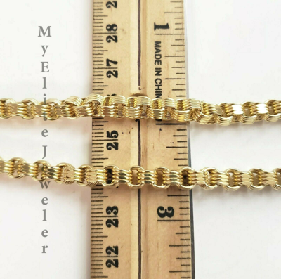 Pre-owned My Elite Jewelers Real 10k Gold Byzantine Chain Necklace 26"inch 5mm 10kt Yellow Gold Lobster Lock