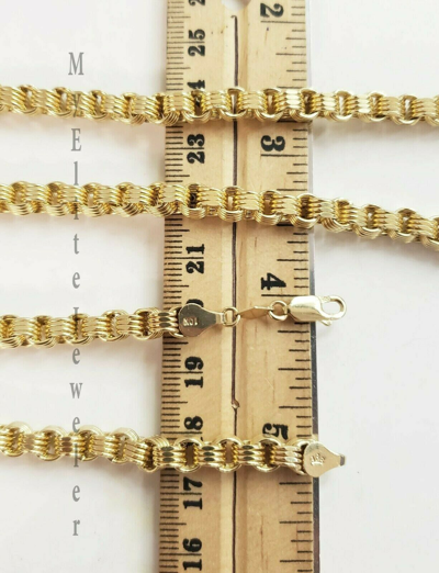Pre-owned My Elite Jewelers Real 10k Gold Byzantine Chain Necklace 26"inch 5mm 10kt Yellow Gold Lobster Lock