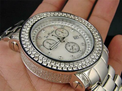 Pre-owned Joe Rodeo Mens  Junior Jju116 Vs 6.75 Ct Mop Dial 2 Row Bezel Diamond Watch