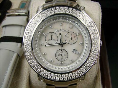 Pre-owned Joe Rodeo Mens  Junior Jju116 Vs 6.75 Ct Mop Dial 2 Row Bezel Diamond Watch