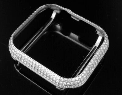 Pre-owned Series 4 Apple I Watch Vs Diamond White Steel 44mm Bezel Capsule Case 4.0 Ct