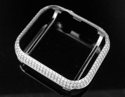 Pre-owned Series 4 Apple I Watch Vs Diamond White Steel 44mm Bezel Capsule Case 4.0 Ct