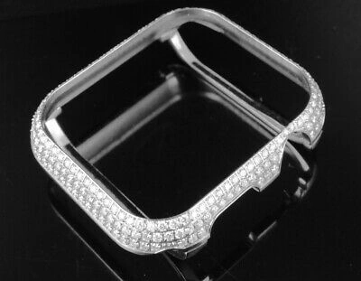 Pre-owned Series 4 Apple I Watch Vs Diamond White Steel 44mm Bezel Capsule Case 4.0 Ct