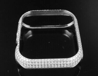 Pre-owned Series 4 Apple I Watch Vs Diamond White Steel 44mm Bezel Capsule Case 4.0 Ct