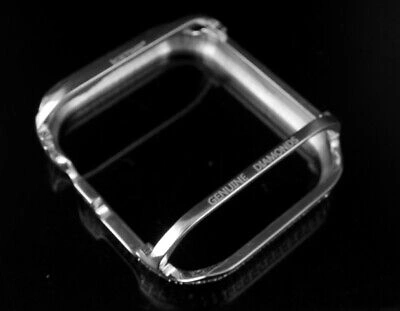 Pre-owned Series 4 Apple I Watch Vs Diamond White Steel 44mm Bezel Capsule Case 4.0 Ct