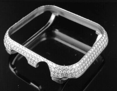 Pre-owned Series 4 Apple I Watch Vs Diamond White Steel 44mm Bezel Capsule Case 4.0 Ct