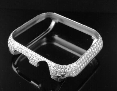 Pre-owned Series 4 Apple I Watch Vs Diamond White Steel 44mm Bezel Capsule Case 4.0 Ct