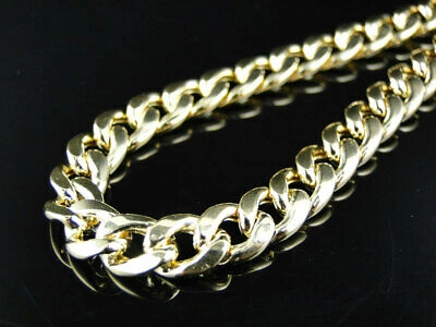 Pre-owned Jewelry Unlimited 10k Solid Yellow Gold Curb Cuban Diamond Cut Mens Chain Necklace 8 Mm 24 Inches