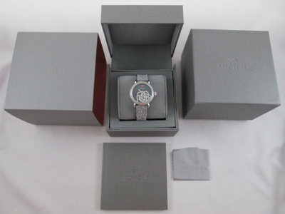 Pre-owned Michele Black Mop Diamond Jardin Csx Limited Edition Watch Mww03t000070