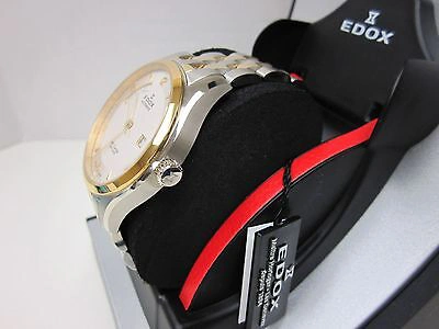Pre-owned Edox Men's 83013-357j-aid Wrc Classic Day Date Swiss Automatic Eta 2824 Watch In Silver