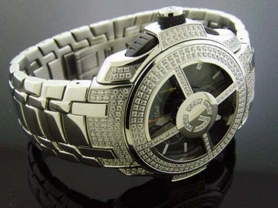 Pre-owned G-unit 50 Cent  Watch Gs26w - 44mm 3.00ct Diamond Black Face
