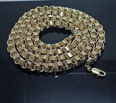 Pre-owned Globalwatches10 10k Gold Chain For Mens Real Gold Byzantine 6mm 26 Inch Box Chain
