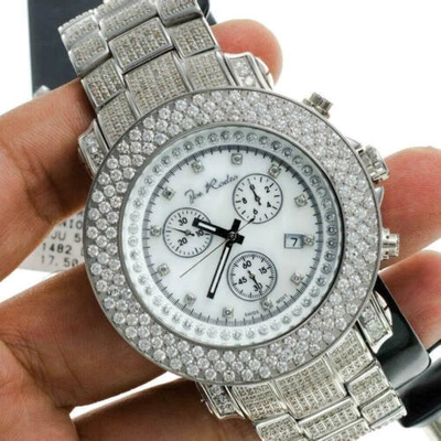 Pre-owned Joe Rodeo Men's Diamond Watch  Junior Fully Loaded Jju50 17.50 Ct White Mop Dial
