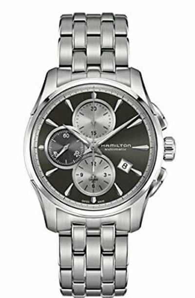 Pre-owned Hamilton Jazzmaster Chronograph Black Dial Ss Auto Mens Watch H32596181 No Box