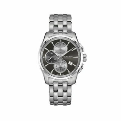 Pre-owned Hamilton Jazzmaster Chronograph Black Dial Ss Auto Mens Watch H32596181 No Box