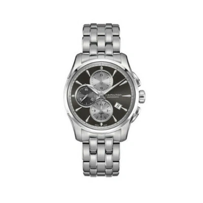 Pre-owned Hamilton Jazzmaster Chronograph Black Dial Ss Auto Mens Watch H32596181 No Box