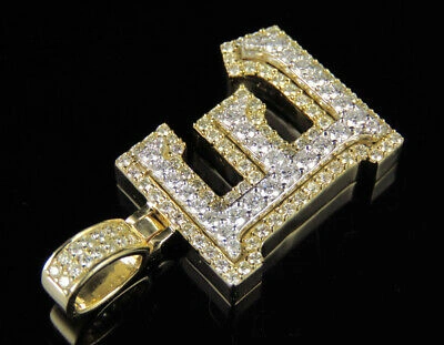 Pre-owned Jewelry Unlimited E Initial Custom Letter Diamond Pendant Charm In 10k Two Tone Gold 1 3/4 Ct 1.5" In G-h