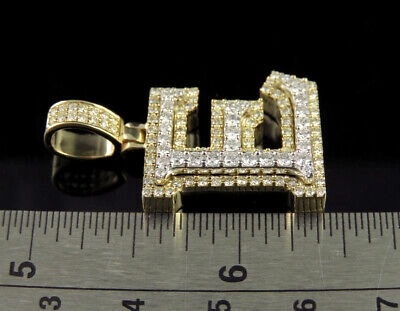 Pre-owned Jewelry Unlimited E Initial Custom Letter Diamond Pendant Charm In 10k Two Tone Gold 1 3/4 Ct 1.5" In G-h