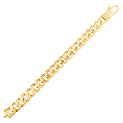 Pre-owned Welry Men's Italian-made 12mm Solid Curb Chain Bracelet In 14k Yellow Gold, 8"