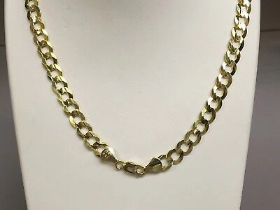 Pre-owned R C I 10k Yellow Gold 24" Solid Concave Cuban Curb Link Chain Necklace 8.2mm 32 Grams In No Stone