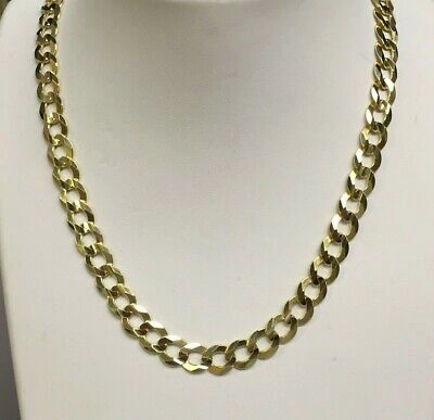 Pre-owned R C I 10k Yellow Gold 24" Solid Concave Cuban Curb Link Chain Necklace 8.2mm 32 Grams In No Stone