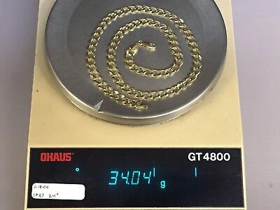 Pre-owned R C I 10k Yellow Gold 24" Solid Concave Cuban Curb Link Chain Necklace 8.2mm 32 Grams In No Stone