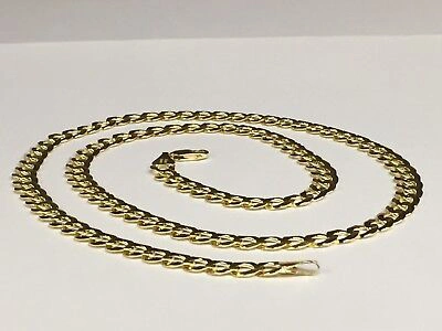 Pre-owned R C I 10k Yellow Gold 24" Solid Concave Cuban Curb Link Chain Necklace 8.2mm 32 Grams In No Stone