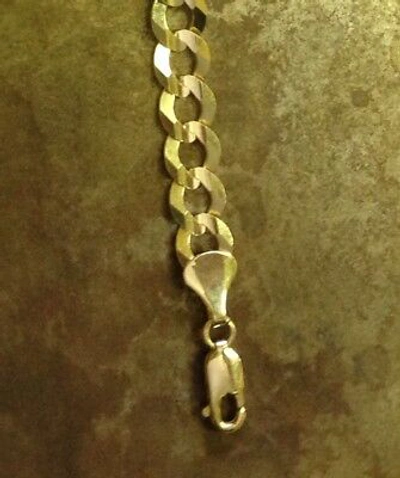 Pre-owned R C I 10k Yellow Gold 24" Solid Concave Cuban Curb Link Chain Necklace 8.2mm 32 Grams In No Stone
