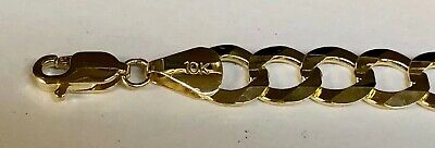 Pre-owned R C I 10k Yellow Gold 24" Solid Concave Cuban Curb Link Chain Necklace 8.2mm 32 Grams In No Stone