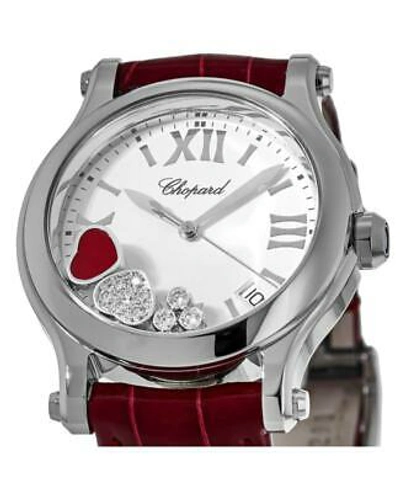 Pre-owned Chopard Happy Hearts Round 36mm White Dial Red Women's Watch 278582-3005