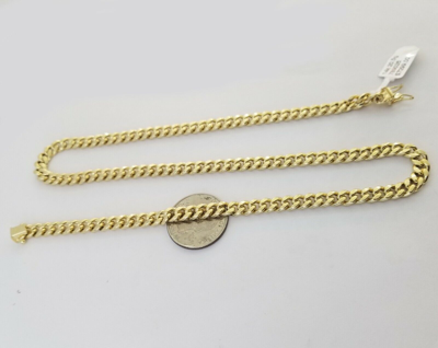 Pre-owned Globalwatches10 Real 14k Gold Miami Cuban Link Necklace Chain 6mm 20" Box Lock 14kt Yellow Gold