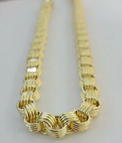 Pre-owned My Elite Jeweler Mens 10k Gold Byzantine Chain Necklace 9mm 22" 24" 26" 28" 30" 10kt Yellow Gold