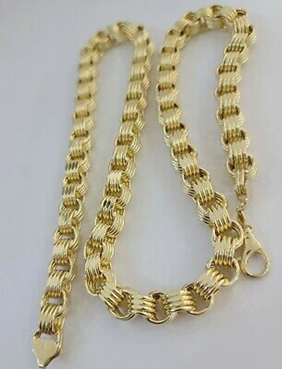 Pre-owned My Elite Jeweler Mens 10k Gold Byzantine Chain Necklace 9mm 22" 24" 26" 28" 30" 10kt Yellow Gold