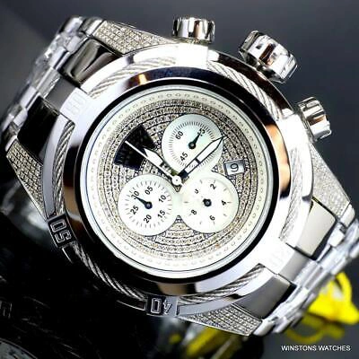 Pre-owned Invicta Reserve Bolt Zeus Diamond 50mm Polished Stainless Steel Swiss Watch