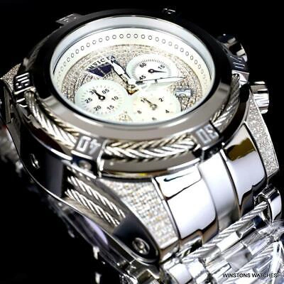Pre-owned Invicta Reserve Bolt Zeus Diamond 50mm Polished Stainless Steel Swiss Watch