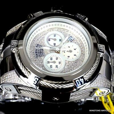 Pre-owned Invicta Reserve Bolt Zeus Diamond 50mm Polished Stainless Steel Swiss Watch
