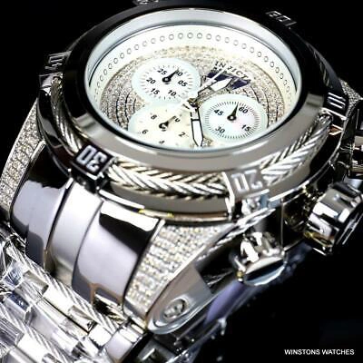 Pre-owned Invicta Reserve Bolt Zeus Diamond 50mm Polished Stainless Steel Swiss Watch