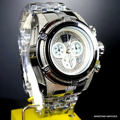 Pre-owned Invicta Reserve Bolt Zeus Diamond 50mm Polished Stainless Steel Swiss Watch