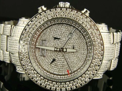 Pre-owned Joe Rodeo Mens 19.95 Ct  Super Junior Jju42-a Big Diamond Watch In Dark Gray