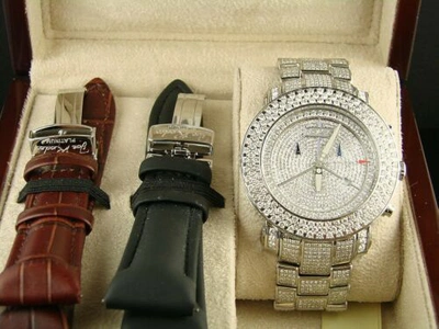 Pre-owned Joe Rodeo Mens 19.95 Ct  Super Junior Jju42-a Big Diamond Watch In Dark Gray