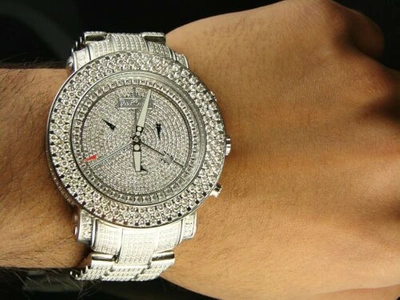 Pre-owned Joe Rodeo Mens 19.95 Ct  Super Junior Jju42-a Big Diamond Watch In Dark Gray