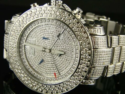 Pre-owned Joe Rodeo Mens 19.95 Ct  Super Junior Jju42-a Big Diamond Watch In Dark Gray