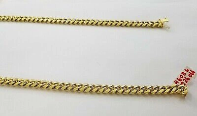Pre-owned Globalwatches10 14k Real Yellow Gold Necklace 26" Inch 10mm Miami Cuban Box Lock Men 14kt